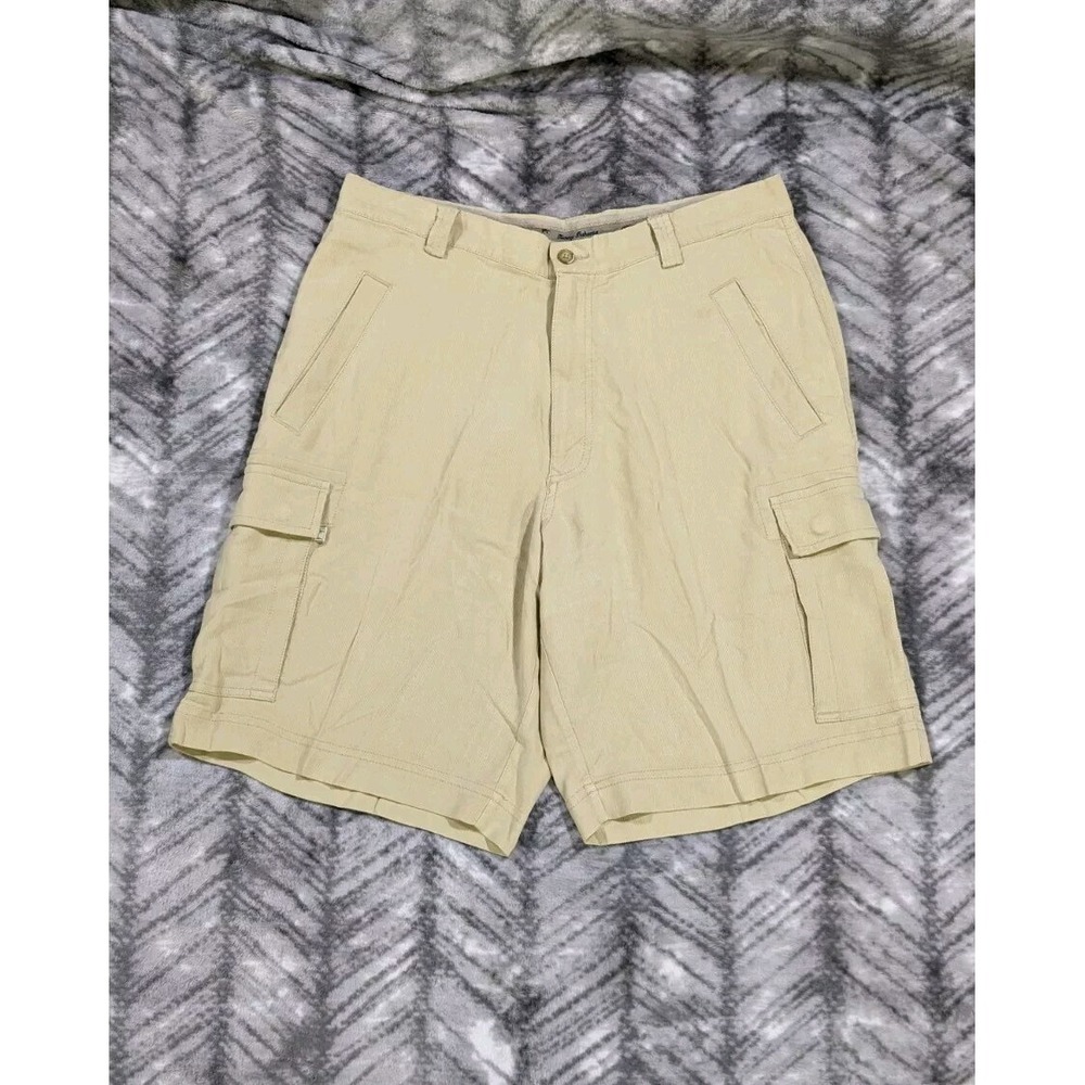 Tommy Bahama Relax Silk Linen Cargo Snap Pocket Shorts Island Tropical Mens 33